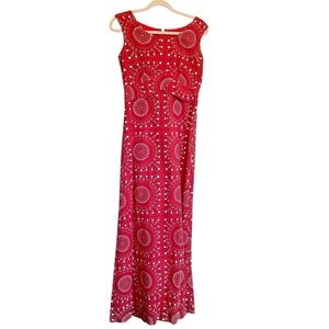 Hawaii Nei Honolulu Vintage 60/70’s Maxi Dress-Red/White-Says size 10-More Small
